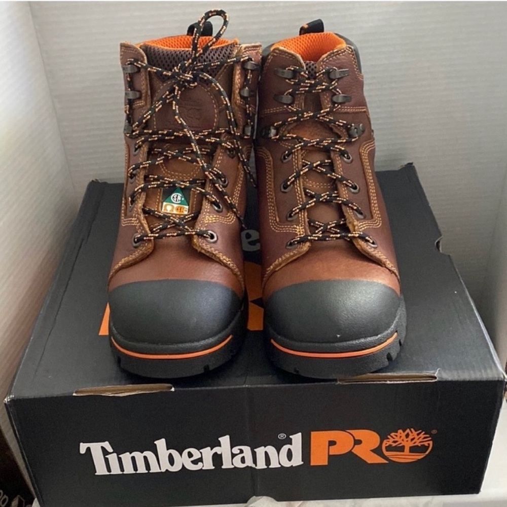 Timberland PRO Brown and Orange Work Boots